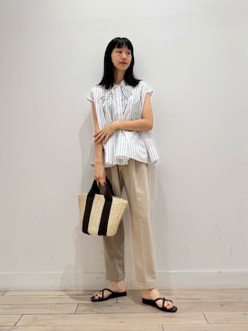 「アイテム（バレエシューズ）」を使った、くどうさん（レディース・157cm）の夏コーディネート