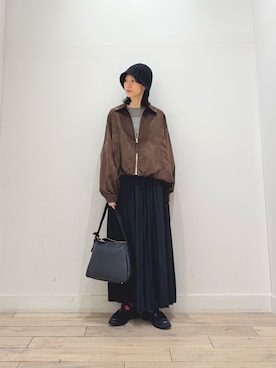 「URBAN RESEARCH DOORS（アーバンリサーチドアーズ）のニットバケットハット（ハット、ブラック系）」を使った、くどうさん（レディース・157cm）の秋コーディネート