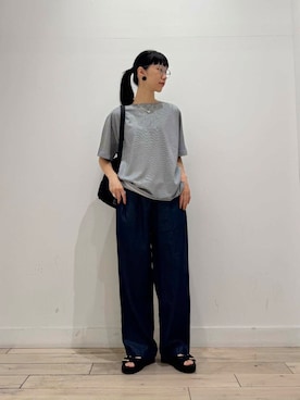 「きれいめ派カットソー」｜くどうさん（レディース・157cm）の夏コーディネート