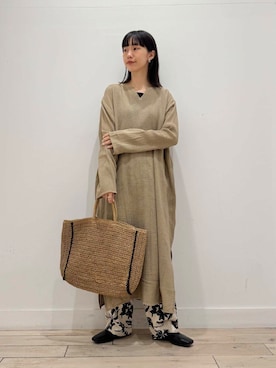「フラワープリント」｜「アイテム（ワンピース/ドレス）」を使った、くどうさん（レディース・157cm）の春コーディネート