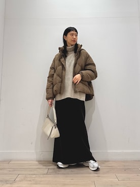 「アイテム（ダウンジャケット/コート）」を使った、くどうさん（レディース・157cm）の冬コーディネート