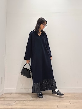 「HARUTA（ハルタ）の『別注』HARUTA×DOORS　キルトローファー（ローファー）」を使った、くどうさん（レディース・157cm）の秋コーディネート