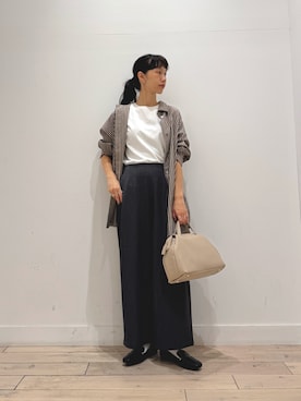 「アイテム（ボストンバッグ）」を使った、くどうさん（レディース・157cm）の秋コーディネート