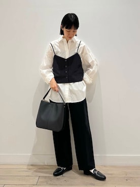 「RODE SKO（ロデスコ）のワンハンドル3WAYバッグ（ハンドバッグ）」を使った、くどうさん（レディース・157cm）の夏コーディネート