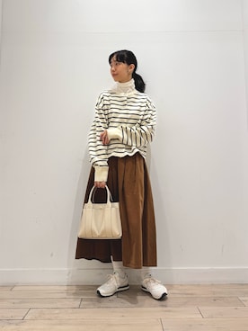 「URBAN RESEARCH DOORS（アーバンリサーチドアーズ）のソフトテレコタートルプルオーバー（Tシャツ/カットソー）」を使った、くどうさん（レディース・157cm）の秋コーディネート