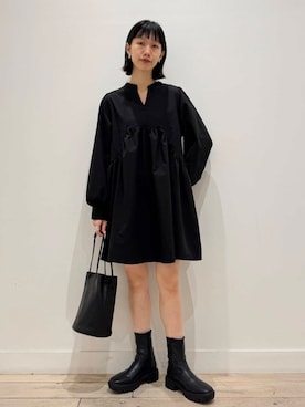 「アイテム（チュニック）」を使った、くどうさん（レディース・157cm）の秋コーディネート