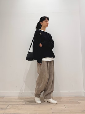 「ウールパンツ」｜くどうさん（レディース・157cm）の秋コーディネート