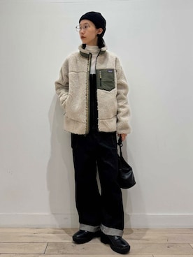 「デニムサロペット」｜「アイテム（ジャケット/アウター）」を使った、くどうさん（レディース・157cm）の秋コーディネート