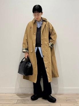 「アイテム（ステンカラーコート）」を使った、くどうさん（レディース・157cm）の秋コーディネート