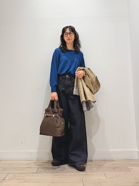 「アイテム（ステンカラーコート）」を使った、くどうさん（レディース・157cm）の秋コーディネート