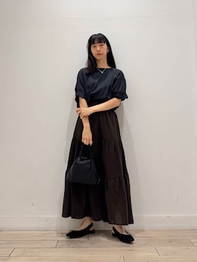 「きれいめ派カットソー」｜くどうさん（レディース・157cm）の夏コーディネート