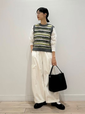 「RODE SKO（ロデスコ）のワンハンドル3WAYバッグ（ハンドバッグ）」を使った、くどうさん（レディース・157cm）の秋コーディネート