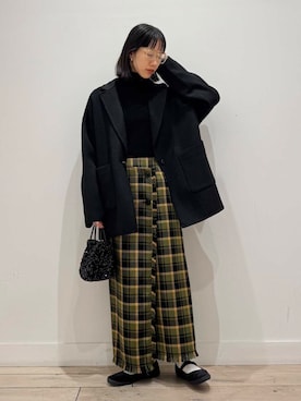 「タートルネックニット」｜くどうさん（レディース・157cm）の冬コーディネート