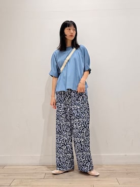 「アイテム（バレエシューズ）」を使った、くどうさん（レディース・157cm）の夏コーディネート