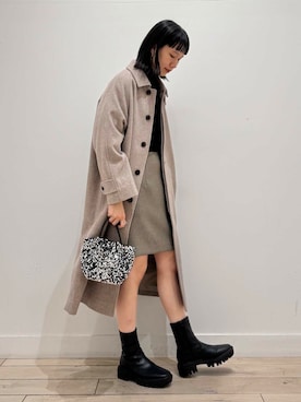 「URBAN RESEARCH DOORS（アーバンリサーチドアーズ）のタートルネックニット（ニット/セーター）」を使った、くどうさん（レディース・157cm）の冬コーディネート