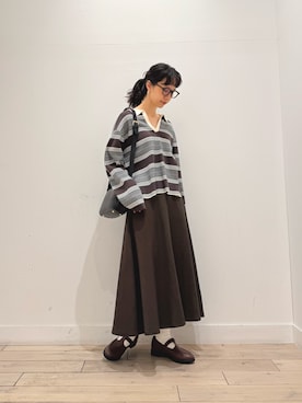「完声スカート」｜くどうさん（レディース・157cm）の秋コーディネート