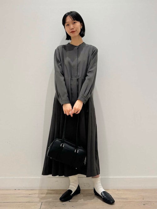 美品　アーツアンドサイエンス　ウール　薄地　ワンピース　腕切り替えデザイン drop-kaitori_33-2410-795
