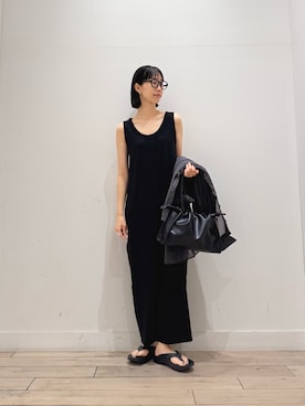 「URBAN RESEARCH DOORS（アーバンリサーチドアーズ）の2WAYタンクトップワンピース（ワンピース、ブラック系）」を使った、くどうさん（レディース・157cm）の夏コーディネート