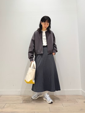 「ORCIVAL（オーシバル）のORCIVAL　TOTE BAG SMALL（トートバッグ）」を使った、くどうさん（レディース・157cm）の秋コーディネート