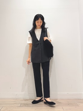 「アイテム（ベスト）」を使った、くどうさん（レディース・157cm・30代）の夏コーディネート