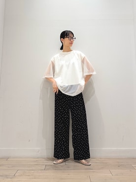 「クリアサンダル」｜くどうさん（レディース・157cm）の夏コーディネート