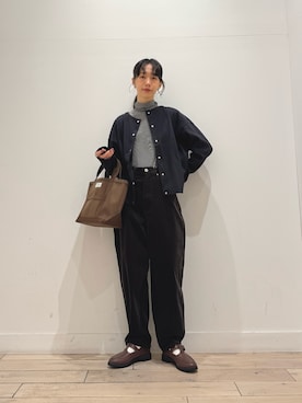 「アイテム（トートバッグ）」を使った、くどうさん（レディース・157cm・30代）の秋コーディネート