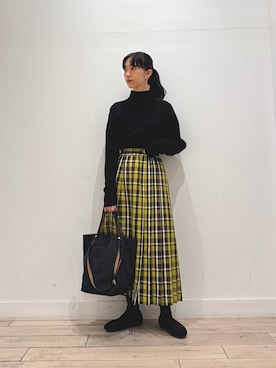 「アイテム（バレエシューズ）」を使った、くどうさん（レディース・157cm）の秋コーディネート