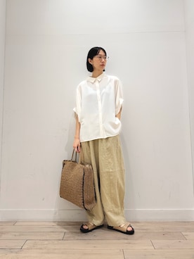 「リネン」｜くどうさん（レディース・157cm）の春コーディネート