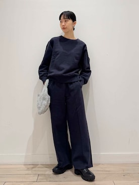 「FORK&SPOON」｜「アイテム（スウェット）」を使った、くどうさん（レディース・157cm）の冬コーディネート