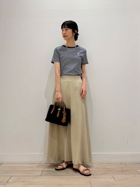 「PETIT BATEAU（プチバトー）のアイテム」を使った、くどうさん（レディース・157cm）の夏コーディネート