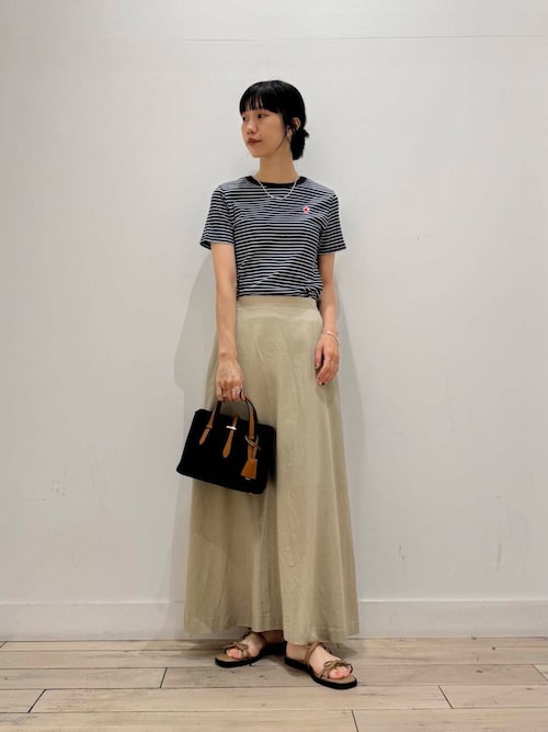 トップス petit po BeBe Petits Pois Vert ブラウス シャツ スカラップ襟ブロード花柄