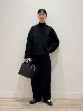 「doors」｜「アイテム（ノーカラージャケット）」を使った、くどうさん（レディース・157cm）の冬コーディネート