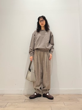 「ウールパンツ」｜くどうさん（レディース・157cm）の秋コーディネート