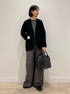「アイテム（サロペット/オーバーオール、グレー系）」を使った、くどうさん（レディース・157cm）の秋コーディネート