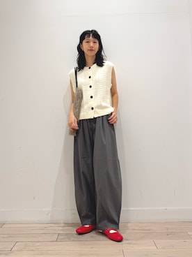 「アイテム（ベスト）」を使った、くどうさん（レディース・157cm）の秋コーディネート