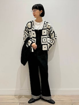 「ローファー」｜「アイテム（オールインワン・サロペット）」を使った、くどうさん（レディース・157cm）の夏コーディネート
