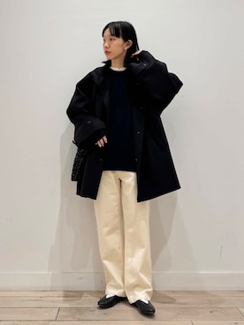 「クルーネックニット」｜くどうさん（レディース・157cm）の冬コーディネート