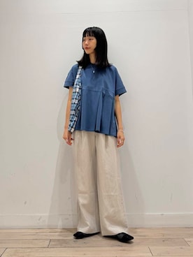 「きれいめ派カットソー」｜「アイテム（パンツ）」を使った、くどうさん（レディース・157cm）の夏コーディネート