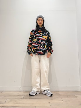 「アイテム（ニットキャップ/ビーニー、グレー系）」を使った、くどうさん（レディース・157cm）の冬コーディネート