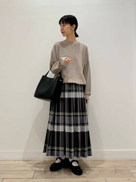 「RODE SKO（ロデスコ）のワンハンドル3WAYバッグ（ハンドバッグ）」を使った、くどうさん（レディース・157cm）の秋コーディネート