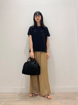 「URBAN RESEARCH DOORS（アーバンリサーチドアーズ）の『UVカット/接触冷感/吸水速乾』ドライタッチリラックスパンツ（その他パンツ）」を使った、くどうさん（レディース・157cm）の夏コーディネート