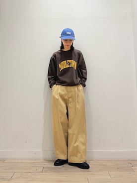 「Champion（チャンピオン）のアイテム」を使った、くどうさん（レディース・157cm）の秋コーディネート