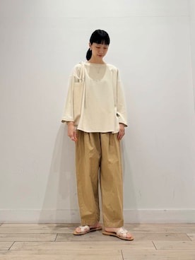 「クロップドパンツ」｜くどうさん（レディース・157cm）の夏コーディネート