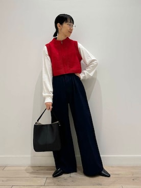 「RODE SKO（ロデスコ）のワンハンドル3WAYバッグ（ハンドバッグ）」を使った、くどうさん（レディース・157cm）の夏コーディネート