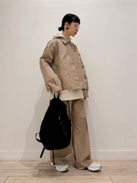 「アイテム（カバーオール）」を使った、くどうさん（レディース・157cm）の冬コーディネート