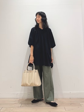 「アイテム（チュニック）」を使った、くどうさん（レディース・157cm）の夏コーディネート