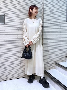 「アイテム（ワンピース/ドレス）」を使った、ayamaruさん（レディース・158cm・30代）の冬コーディネート