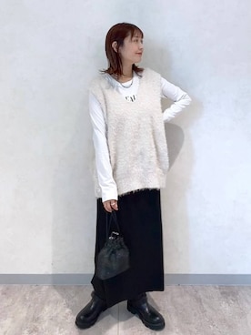 「アイテム（ベスト）」を使った、ayamaruさん（レディース・158cm・30代）の秋コーディネート