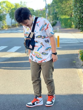 「Pherrow's（フェローズ）のアイテム（シャツ/ブラウス）」を使った、MIRINさん（メンズ・174cm）の夏コーディネート