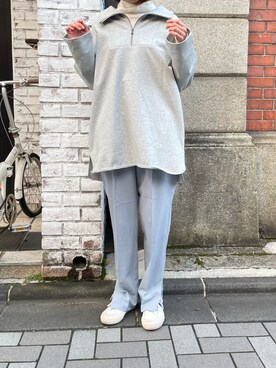 「PUAL CE CIN（ピュアルセシン）の綿針抜きハイネックロングスリーブ（Tシャツ/カットソー）」を使った、サカグチさん（レディース・160cm）の冬コーディネート